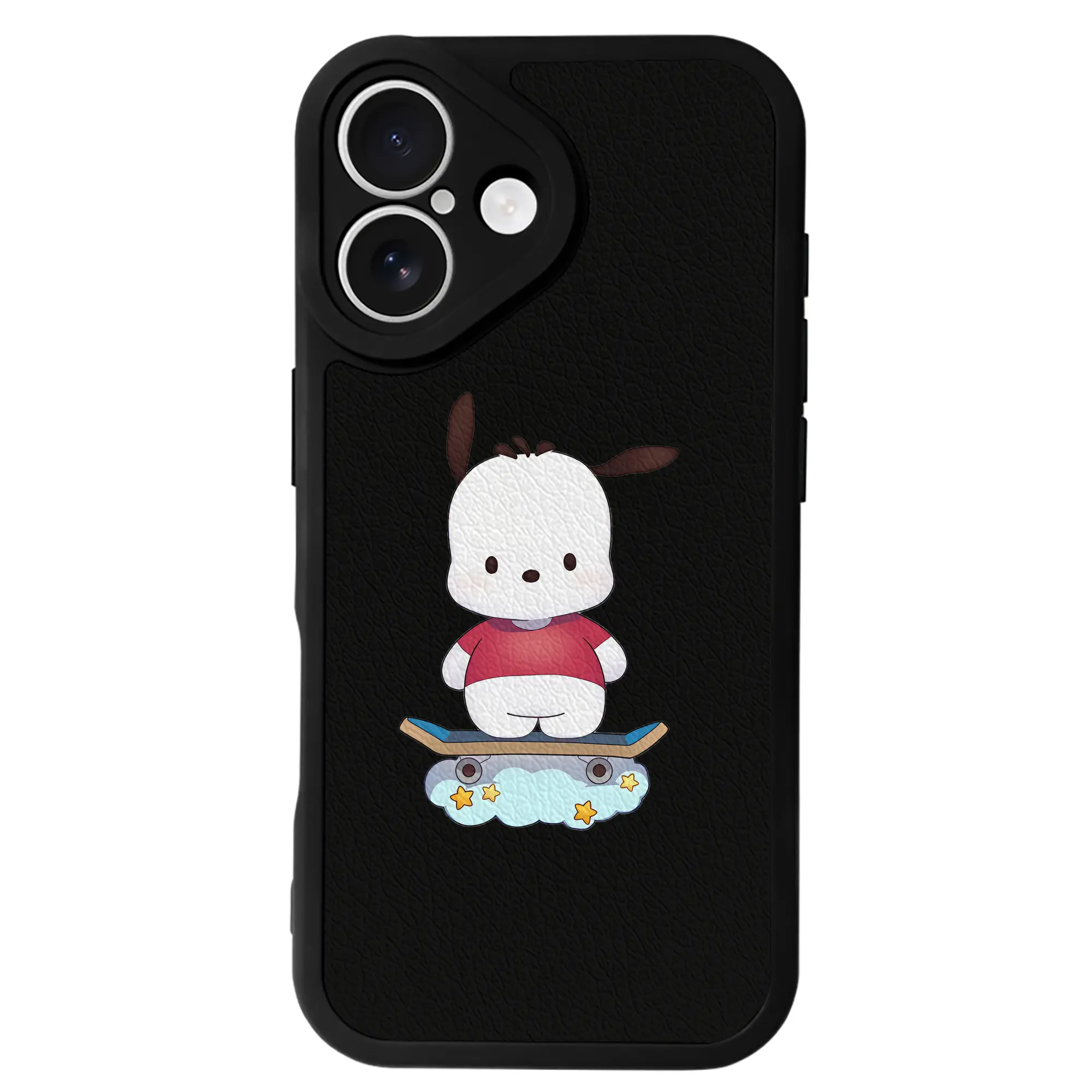 サンリオ グッズ,ポチャッコ - IPhone 16シリーズ対応 ・ シリコンスマホケース ・ レザー調 ・ 高精度フィット ・ 耐衝撃 ・ ワイヤレス充電対応 ・ 精密カット